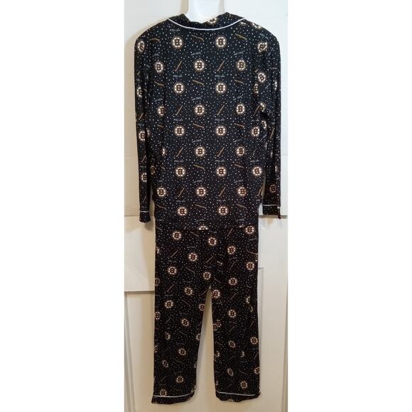 Boston Bruins Wear by Erin Andrews LS Shirt & Pant Sleep Set Women's XL - Picture 6 of 9